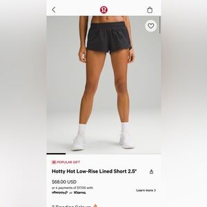 Hotty Hot Low Rise Lululemon Shorts